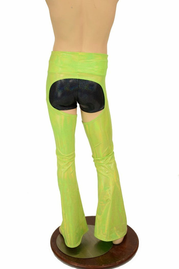 Mens Lime UV GLOW Bootcut Chaps - 4