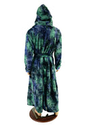 Mens Long Minky Faux Fur Duster with Tie Belt - 2