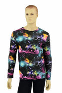 Mens Long Sleeve Galaxy Shirt - 1