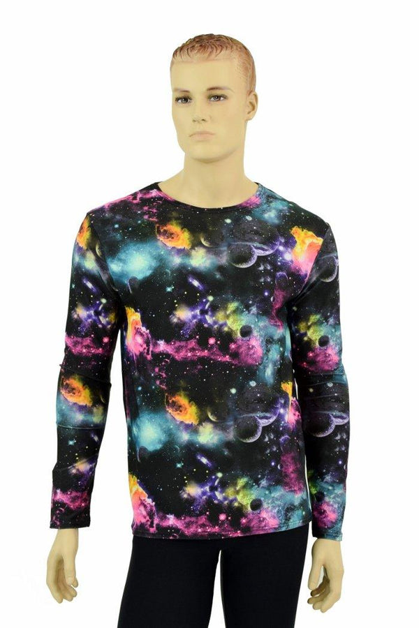 Mens Long Sleeve Galaxy Shirt - 1