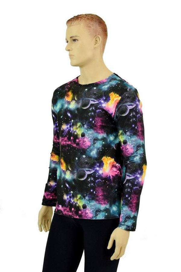 Mens Long Sleeve Galaxy Shirt - 2
