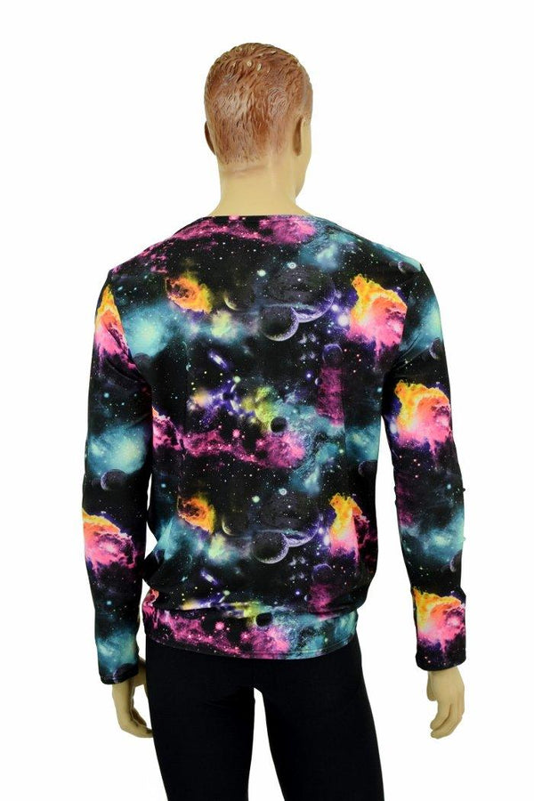 Mens Long Sleeve Galaxy Shirt - 4