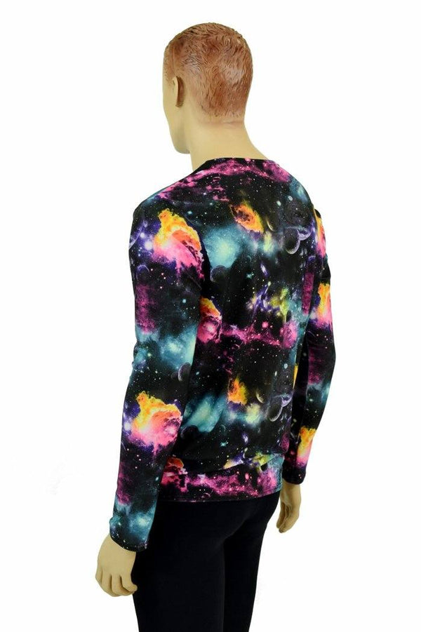 Mens Long Sleeve Galaxy Shirt - 5