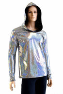 Mens Long Sleeve Silver Hoodie - Coquetry Clothing