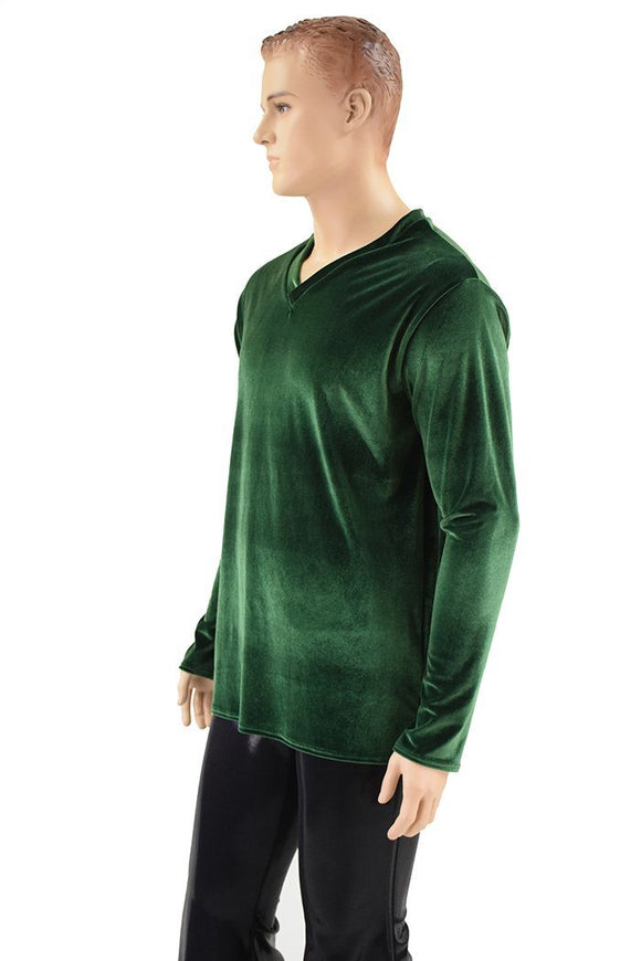 Mens Long Sleeve Velvet Shirt - Coquetry Clothing