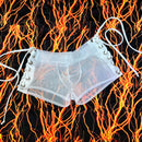 Mens Lowrise Aruba Lace Up Shorts in UNLINED Sheer Mesh - Coquetry Clothing
