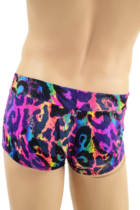 Mens Lowrise Aruba Shorts in Rainbow Leopard - Coquetry Clothing