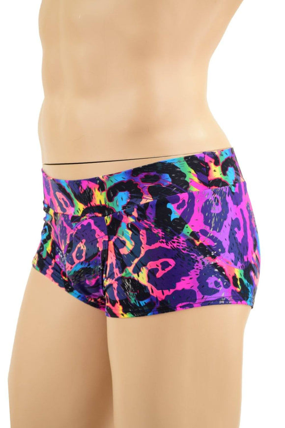 Mens Lowrise Aruba Shorts in Rainbow Leopard - Coquetry Clothing