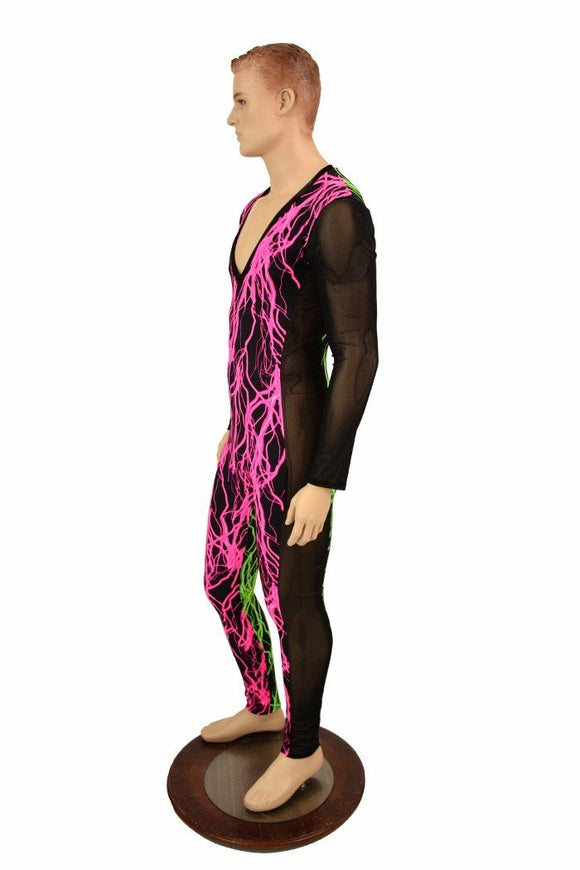 Mens Mesh Side Panel Catsuit - Coquetry Clothing