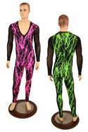 Mens Mesh Side Panel Catsuit - 1