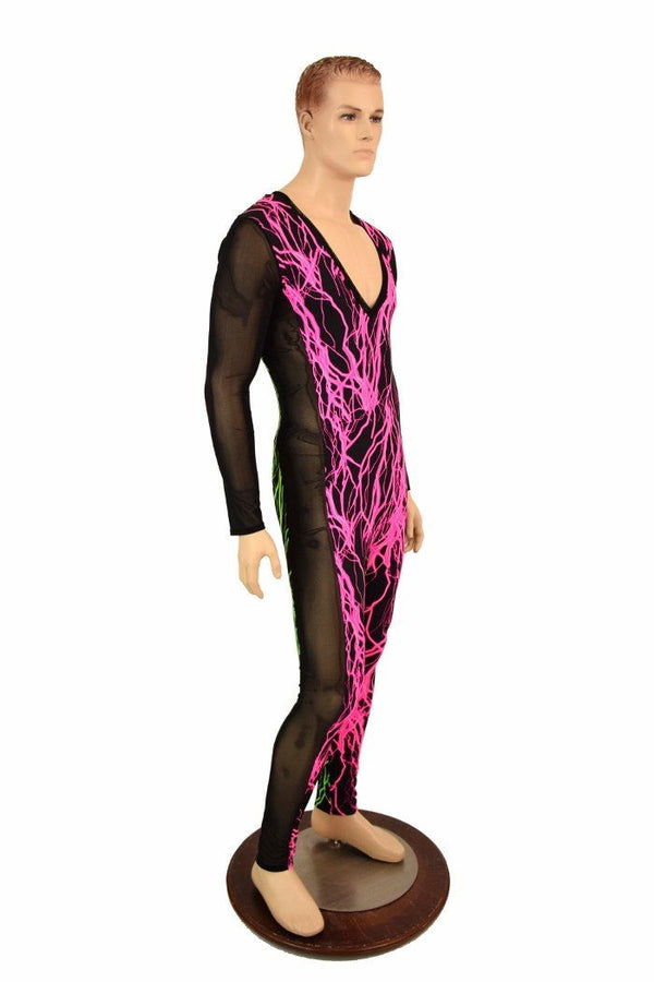 Mens Mesh Side Panel Catsuit - 3