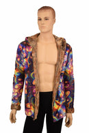 Mens Minky Faux Fur Hooded Jacket - Coquetry Clothing