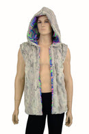 Mens Minky Faux Fur Hooded Vest - Coquetry Clothing