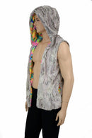 Mens Minky Faux Fur Hooded Vest - Coquetry Clothing