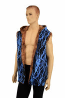 Mens Minky Faux Fur Hooded Vest - Coquetry Clothing