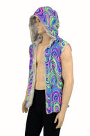 Mens Minky Faux Fur Hooded Vest - Coquetry Clothing