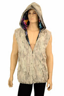 Mens Minky Faux Fur Hooded Vest - Coquetry Clothing