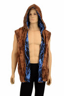 Mens Minky Faux Fur Hooded Vest - Coquetry Clothing