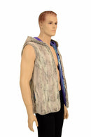 Mens Minky Faux Fur Hooded Vest - Coquetry Clothing
