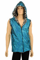 Mens Minky Faux Fur Hooded Vest - Coquetry Clothing