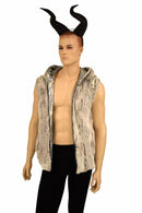 Mens Minky Faux Fur Hooded Vest - Coquetry Clothing