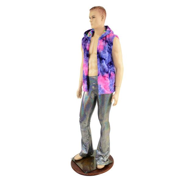 Mens Minky Faux Fur Hooded Vest - Coquetry Clothing