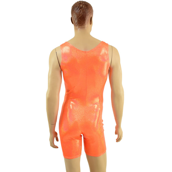 Mens Neon Orange Singlet Romper - Coquetry Clothing