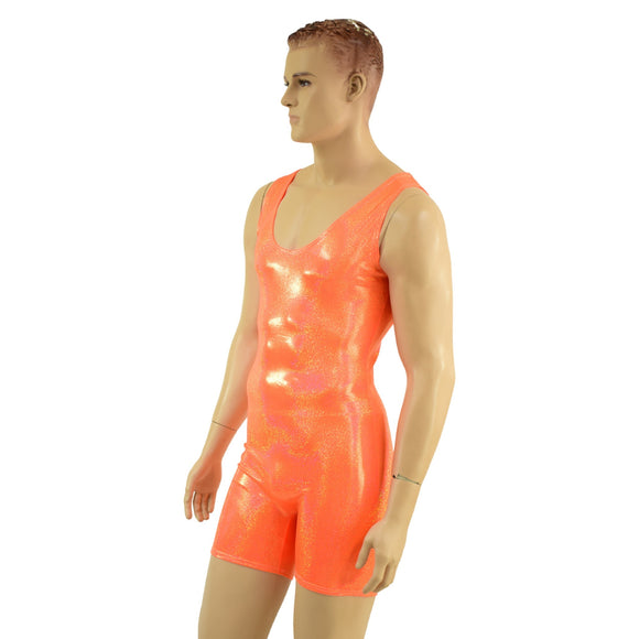 Mens Neon Orange Singlet Romper - Coquetry Clothing