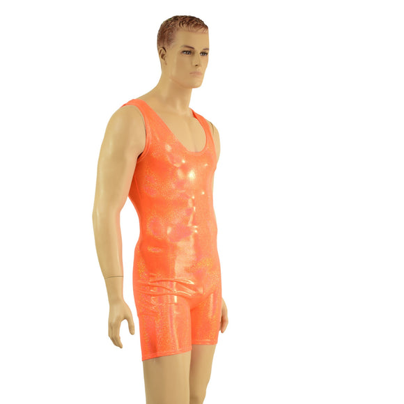 Mens Neon Orange Singlet Romper - Coquetry Clothing