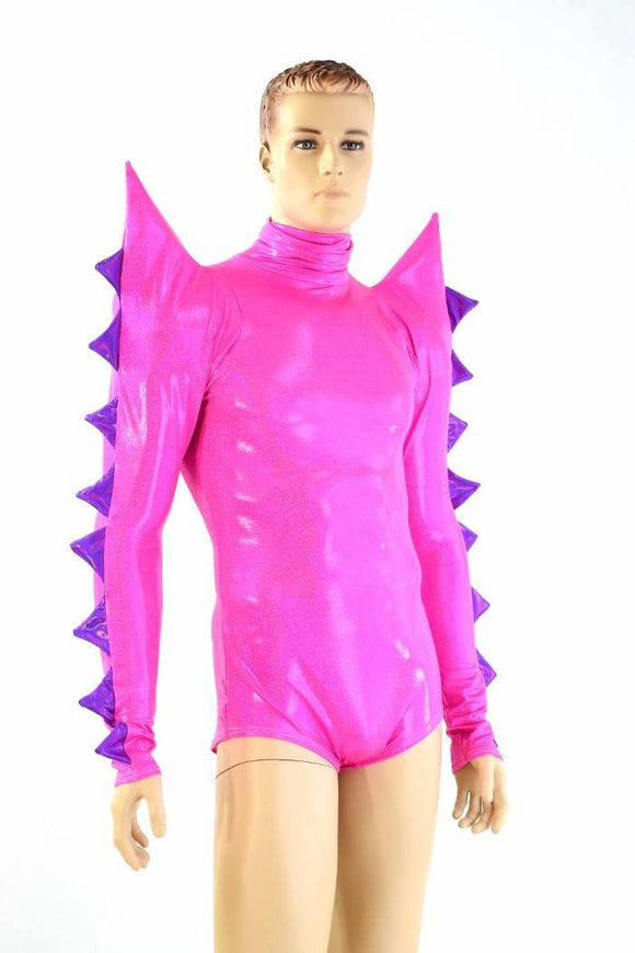 Mens Neon Pink Spiked Romper - Coquetry Clothing