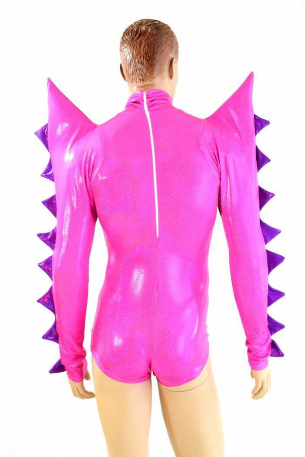 Mens Neon Pink Spiked Romper - 3