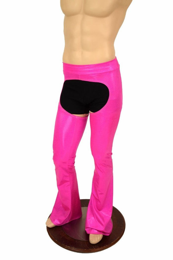 Mens Neon Pink UV GLOW Bootcut Chaps - Coquetry Clothing