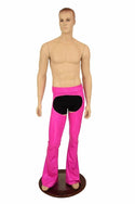 Mens Neon Pink UV GLOW Bootcut Chaps - 2