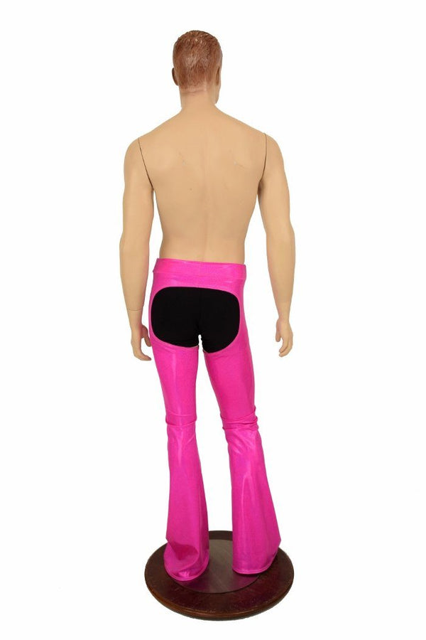 Mens Neon Pink UV GLOW Bootcut Chaps - 3