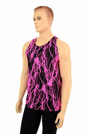 Mens Neon UV Glow Lightning Muscle Shirt - Coquetry Clothing