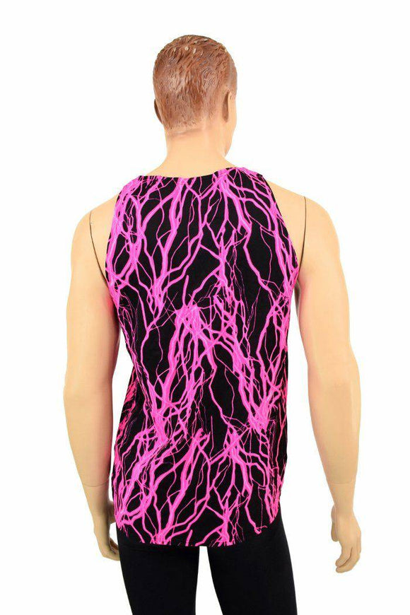 Mens Neon UV Glow Lightning Muscle Shirt - Coquetry Clothing