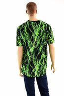 Mens Neon UV Glow Lightning Shirt - Coquetry Clothing