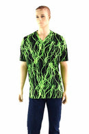 Mens Neon UV Glow Lightning Shirt - Coquetry Clothing