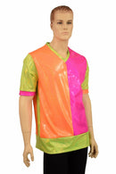 Mens Neon V Neck Shirt - Coquetry Clothing