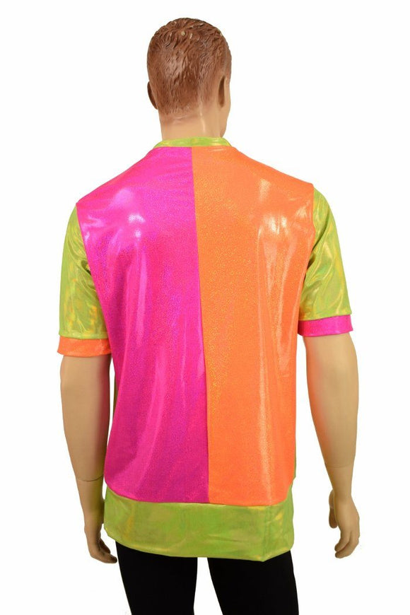 Mens Neon V Neck Shirt - Coquetry Clothing