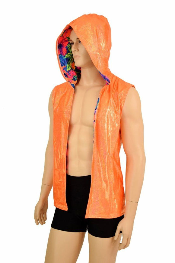 Mens Open Front Hooded Vest - Coquetry Clothing
