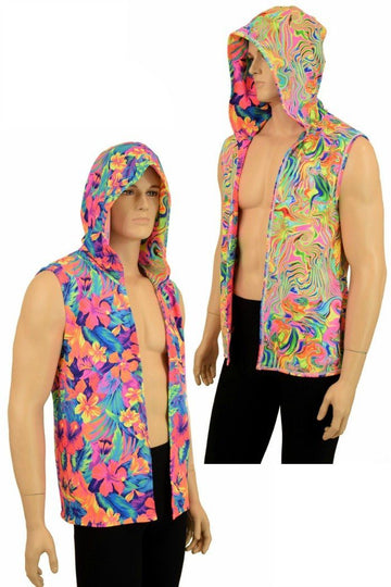 Mens Open Front Hooded Vest - Coquetry Clothing
