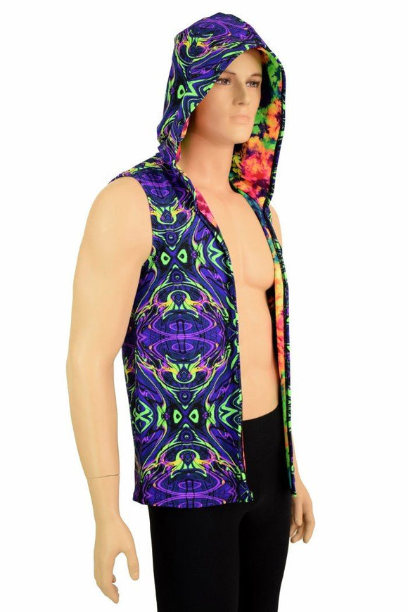 Mens Open Front Hooded Vest - Coquetry Clothing