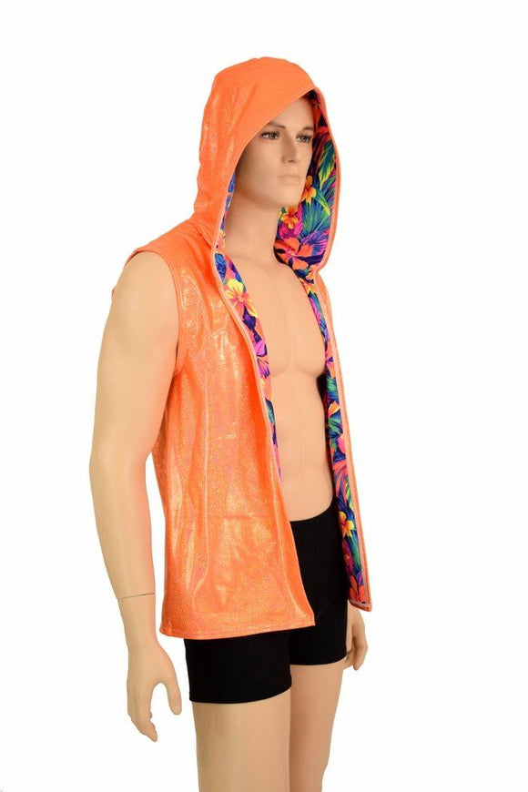 Mens Open Front Hooded Vest - Coquetry Clothing