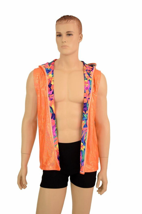 Mens Open Front Hooded Vest - Coquetry Clothing