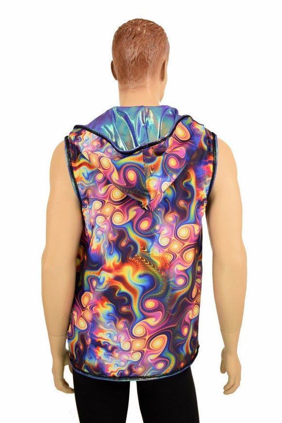 Mens Open Front Hooded Vest - Coquetry Clothing