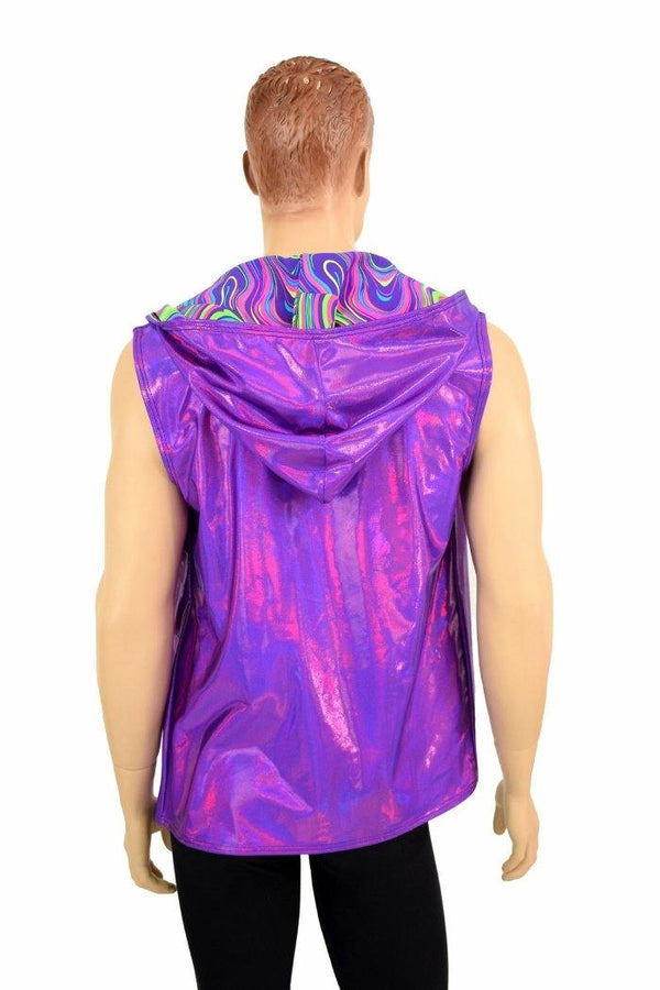 Mens Open Front Hooded Vest - 4