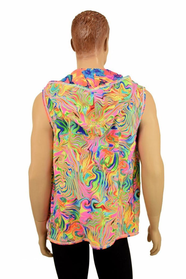 Mens Open Front Hooded Vest - 5