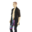Mens Open Front Nomad Shirt in Black Mesh - Coquetry Clothing
