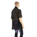 Mens Open Front Nomad Shirt in Black Mesh - Coquetry Clothing